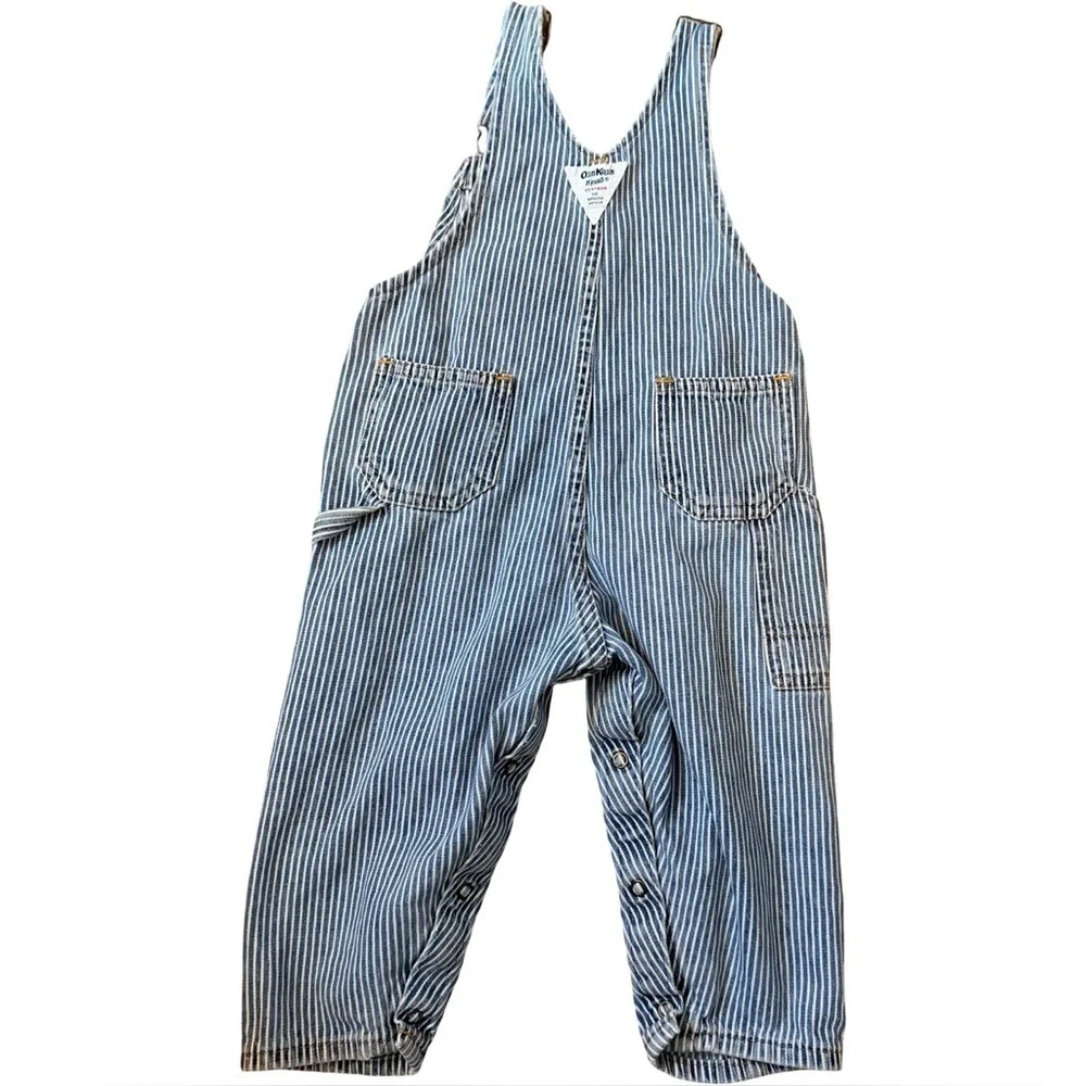 Vintage OshKosh B’gosh Railroad Hickory Stripe Overalls | 12–18M